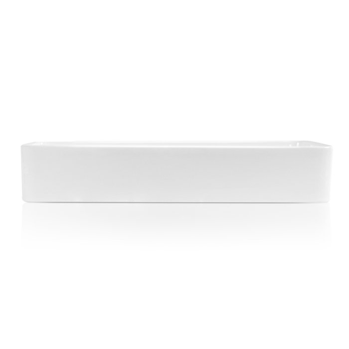 Sinber 24" x 14" x 4.3" White Rectangular Ceramic Countertop Bathroom